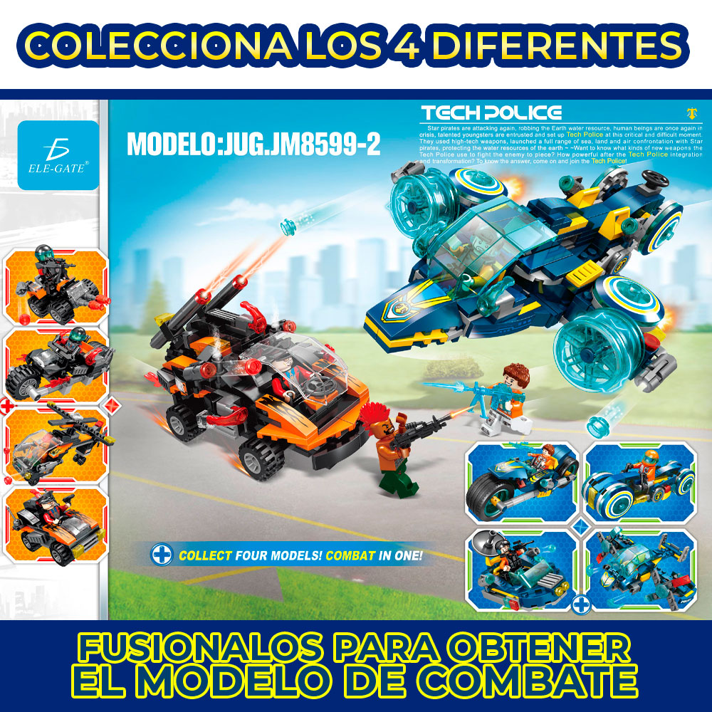 Juguete de Bloques Tech Police Vs Star Pirate 212Pzs