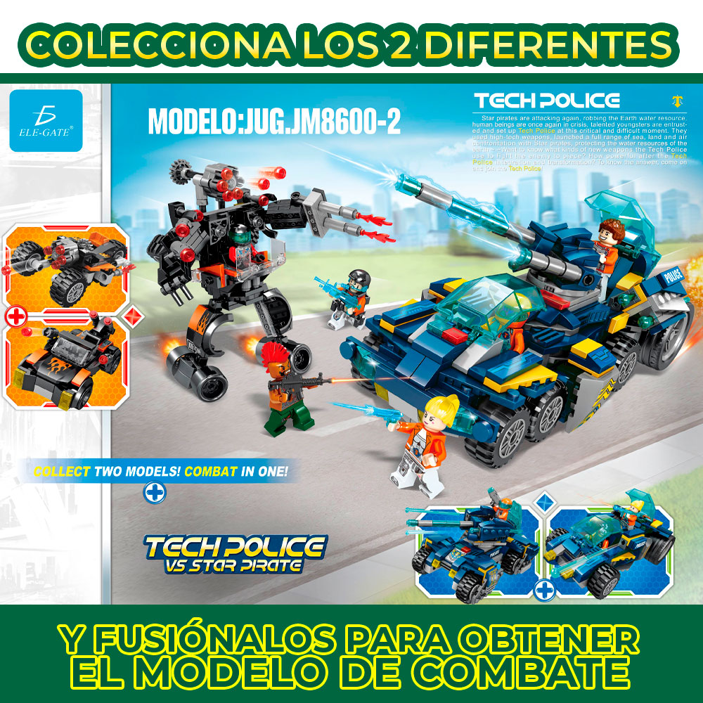 Juguete de Bloques Tech Police Vs Star Pirate 412Pzs