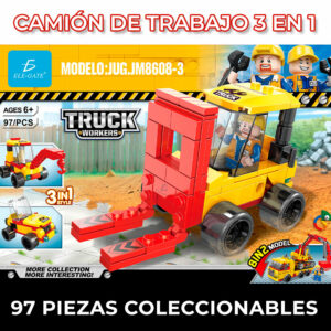 camion de trabajo 3 en 1 Juguete Bloques