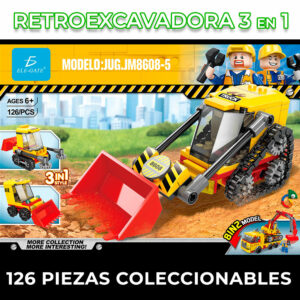 Juguete de Bloques Retroexcavadora 3 en 1