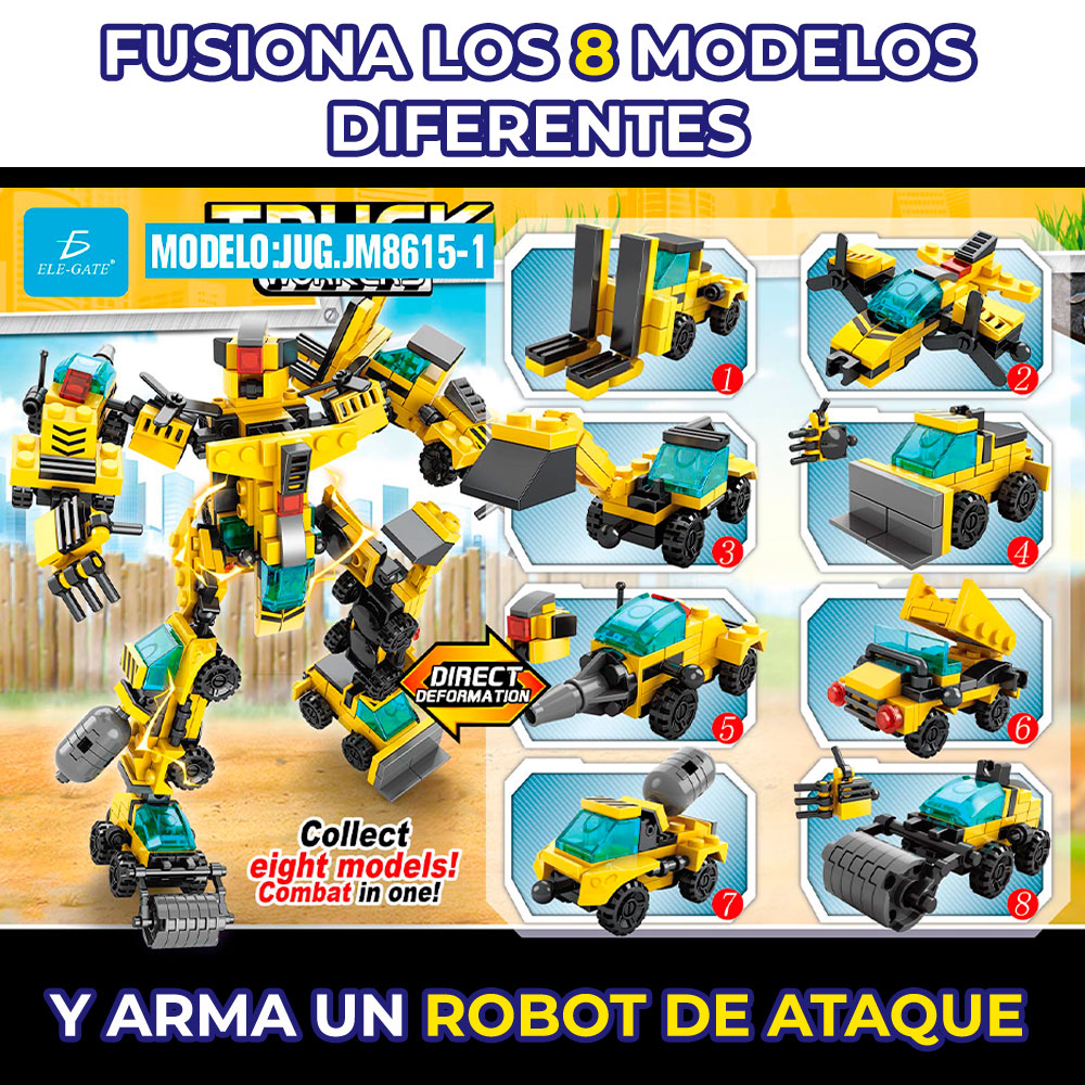 Juguete de Bloques Vehiculo de Carga Armable 2 en 1