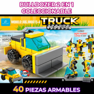 Juguete de Bloques Vehiculo de Carga Armable 2 en 1 40pzs