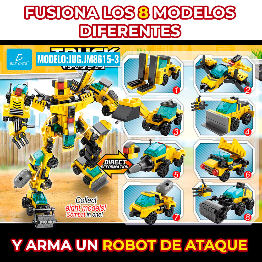 Juguete de Bloques Vehiculo de Carga Armable 2 en 1 48pzs