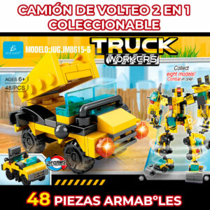 Juguete de Bloques Vehiculo de Carga Armable 2 en 1 48pzs