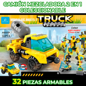 Juguete de Bloques Vehiculo de Carga Armable 2 en 1 32pzs