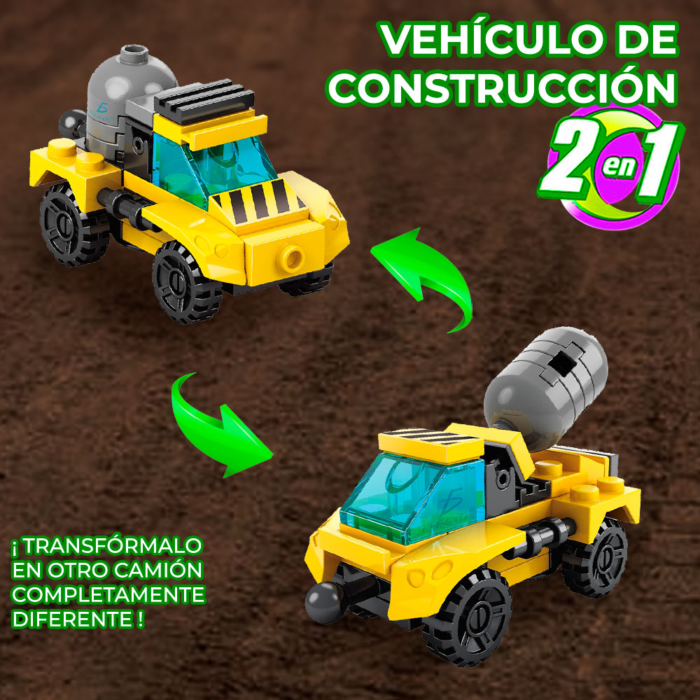 Juguete de Bloques Vehiculo de Carga Armable 2 en 1 32pzs