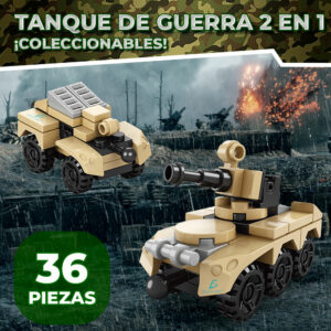 Juguete de Bloques TANQUE DE GUERRA 2 EN 1 36 PZS