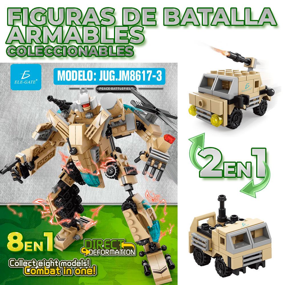 Juguete de Bloques TANQUE DE GUERRA 2 EN 1 48 PZS