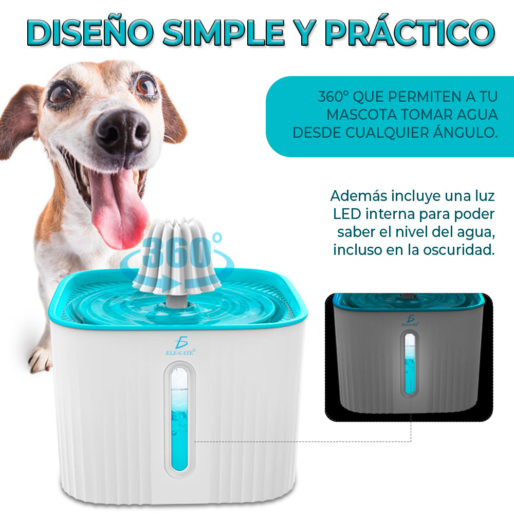 Dispensador Fuente De Agua Filtro P/mascotas Automática