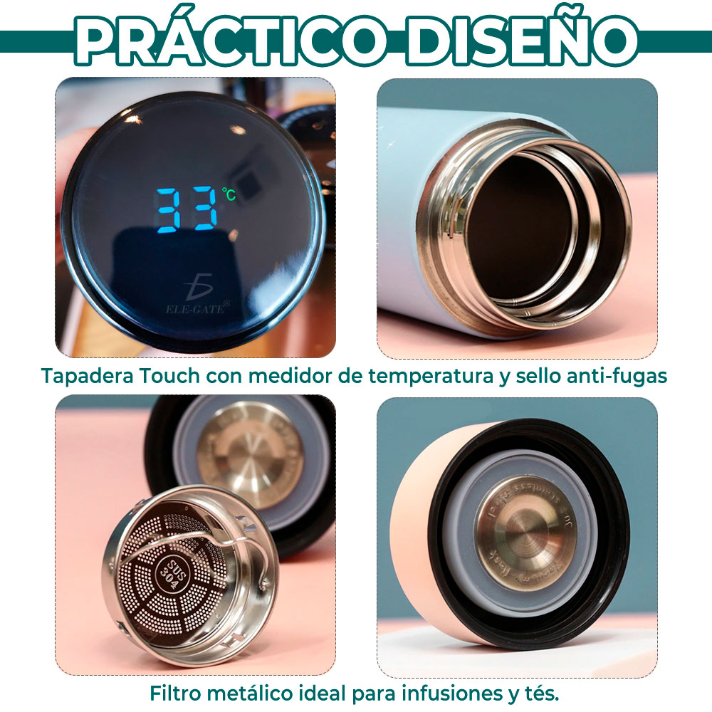 Termo Inteligente 500ml Con Pantalla Lcd De Temperatura