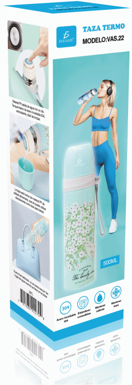 Vaso Termo Acero de Inoxidable Para Bebida Floral Colores Acabado Metálico - Image 4