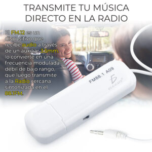 TRANSMISOR FM RECARGABLE USB BATERÍA DE LITIO