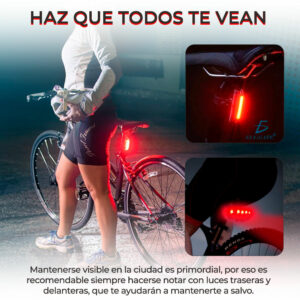 Luz Led Roja Para Bicicleta Salpicaduras Colores