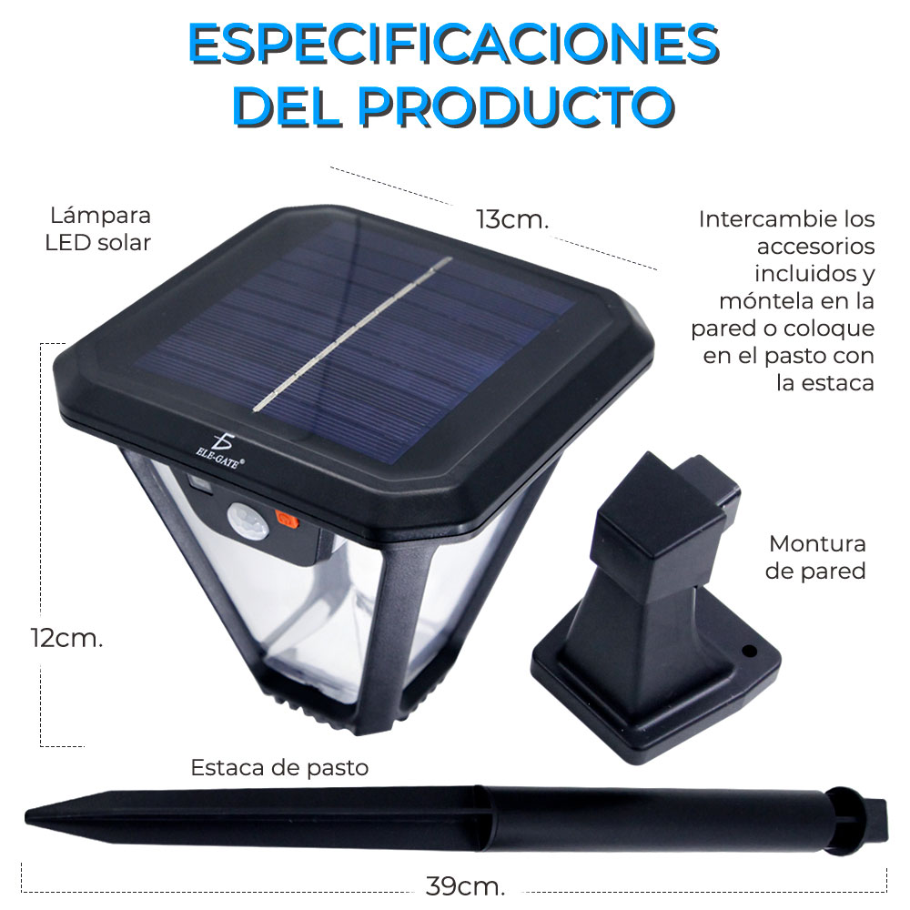 Lámpara Solar Automática para Exteriores - Image 3