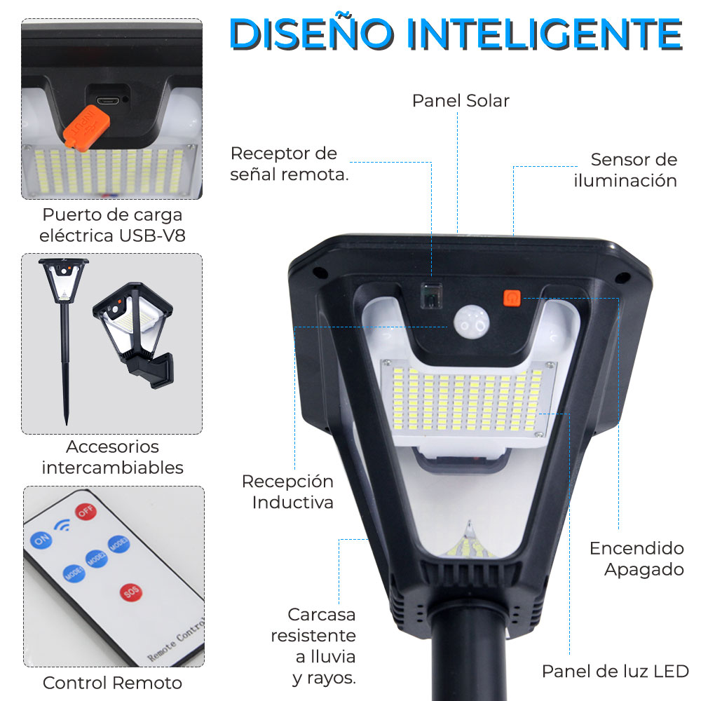 Lámpara Solar Automática para Exteriores - Image 2