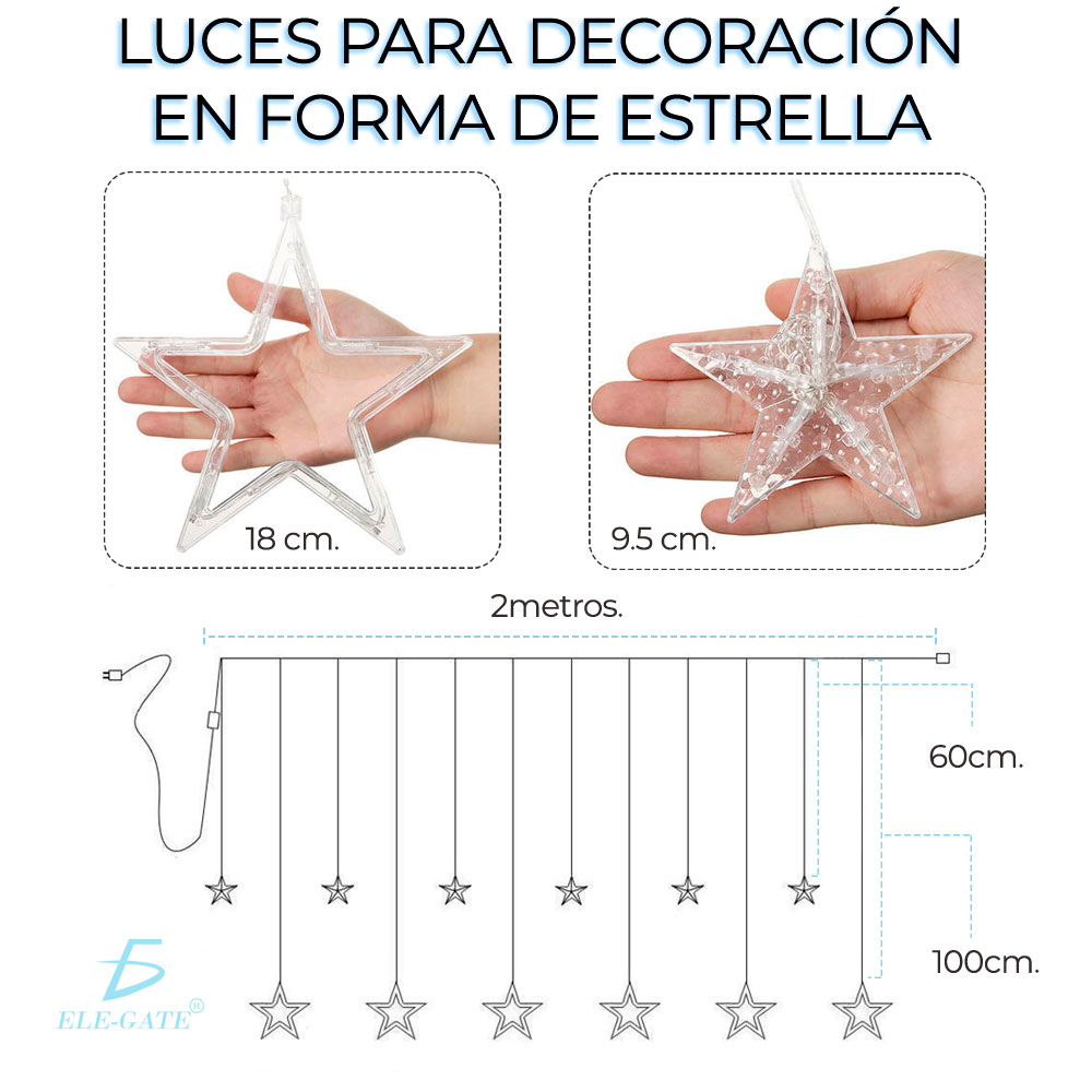 Cadena De Luz Led Estrella Luces De Decoración Navideña 2.5m - Image 4