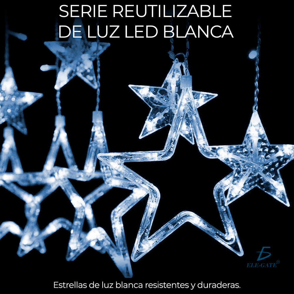 Cadena De Luz Led Estrella Luces De Decoración Navideña 2.5m - Image 3