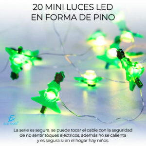 Luz Led Forma Pino Para árbol de Navidad Con 20 Focos