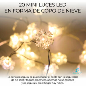 Festival Copo Nieve Iluminación Con 20 Led 2M
