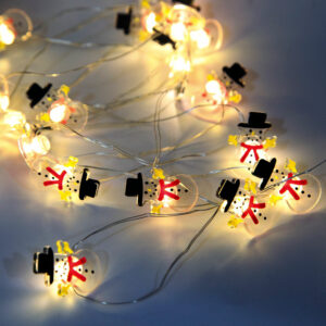 20 Focos Luz Led De Muñeco Nieve Navidad Decoración 2mt