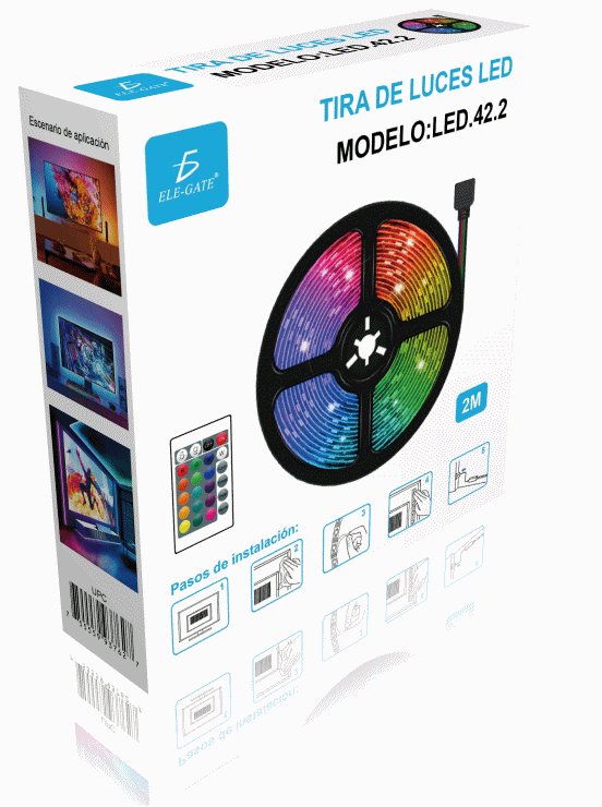 Tira de Luz Led RBG 5050 Con Control de 2 Metro - Image 4