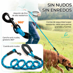 Correa Perro Grande Mascota Reflejante Resistente Fuerte