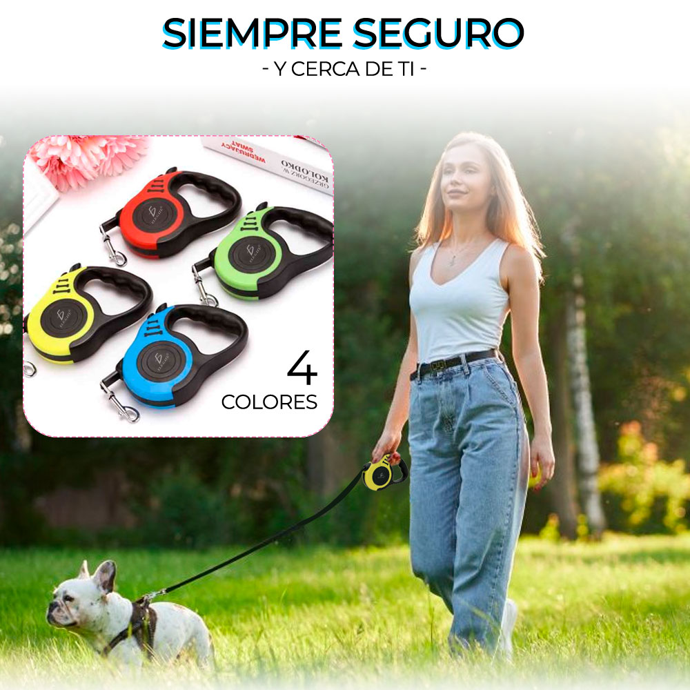 Correa Retractil Para Perros Y Mascotas Mediana 3mts
