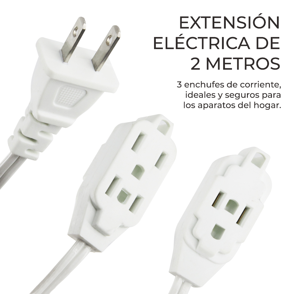 Extensión Eléctrica Para Interiores 2M 3 Toma Corrientes