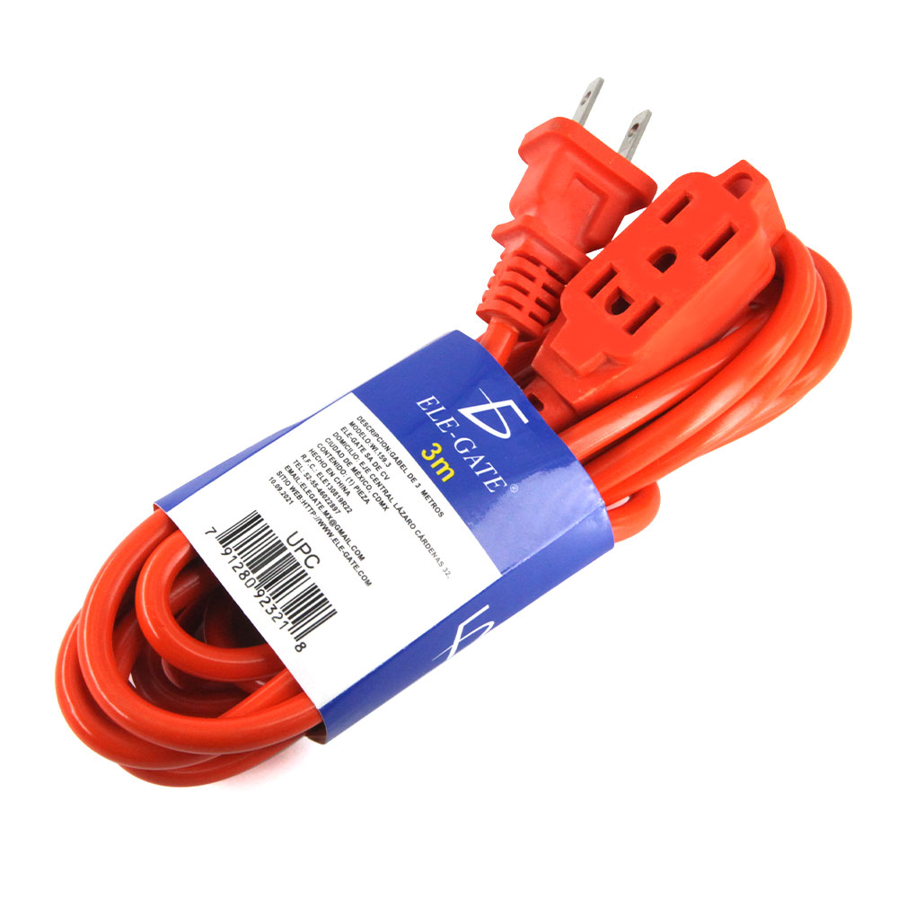 Extensión Eléctrica Para Interiores 3M 2 Toma Corrientes