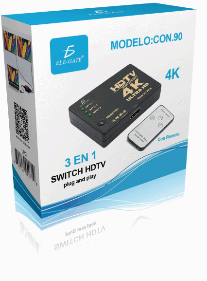 Switch Hdmi 4k Control Remoto Ps3 Xbox Pc Laptop 3 Puertos - Image 5