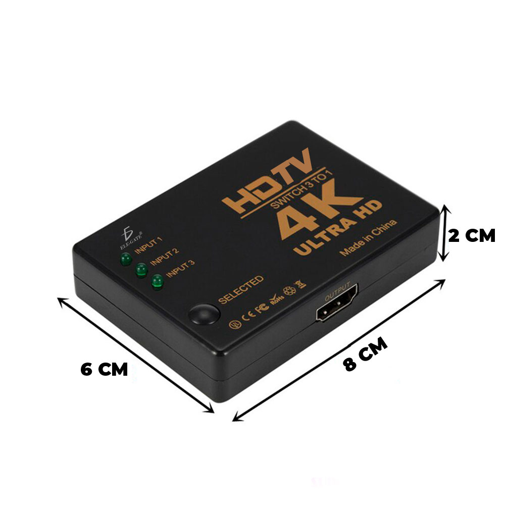 Switch Hdmi 4k Control Remoto Ps3 Xbox Pc Laptop 3 Puertos - Image 4