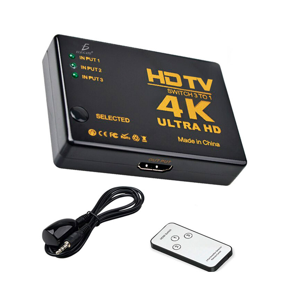 Switch Hdmi 4k Control Remoto Ps3 Xbox Pc Laptop 3 Puertos - Image 3