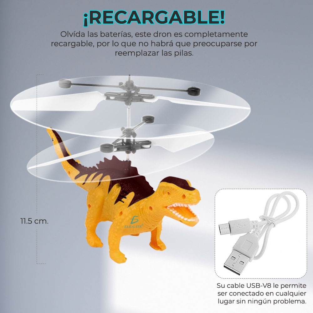Juguete Dron Dinosaurio Control Sensor Recargable