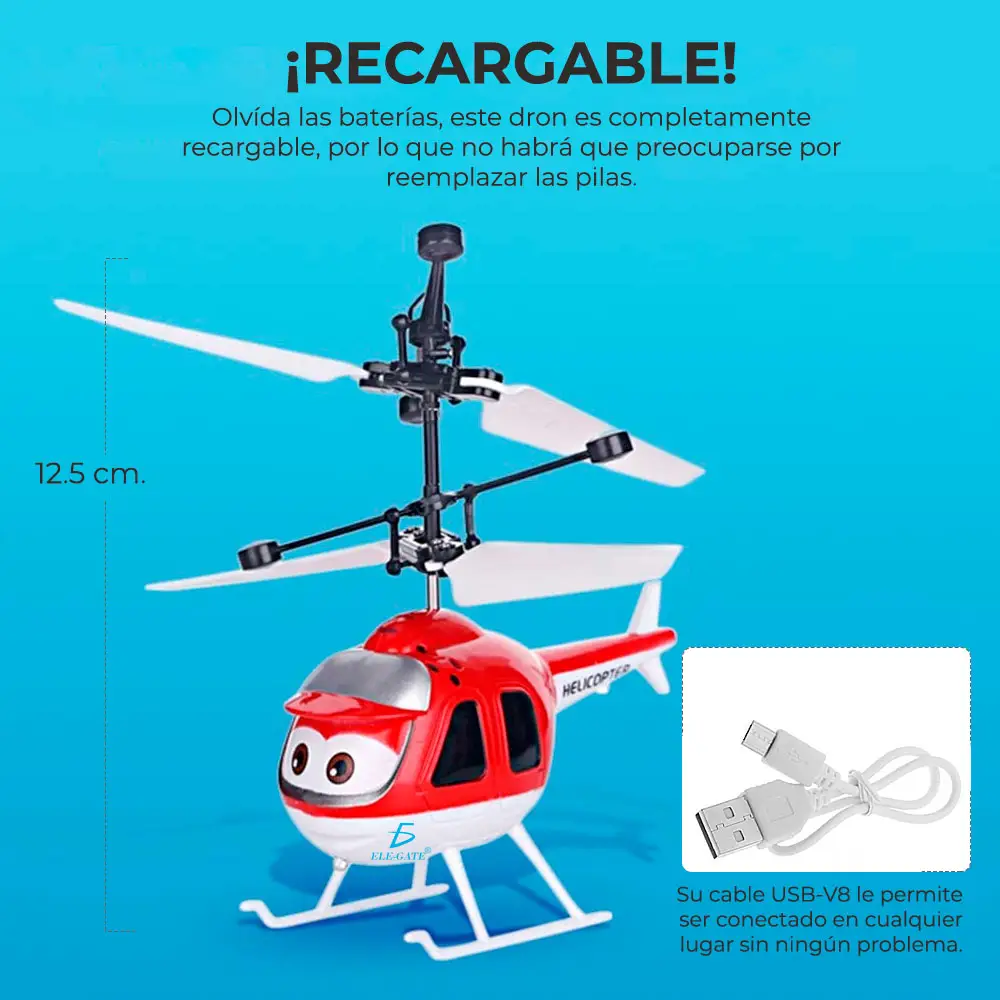 Juguete Dron Helicóptero Control Sensor Recargable