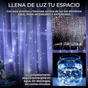 Decoración Navideña Cadena De Luz De Cortina Led Blanco