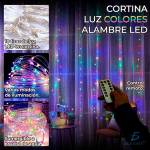 Decoración Navideña Cadena De Luz De Cortina Led Rgb 3m