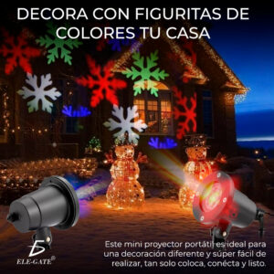 Lámpara Proyectora 5 Motivos Estrellas Decoración Navideña