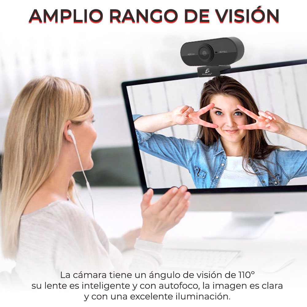 Webcam Usb Para Computadora 1080P HD Con Micrófono