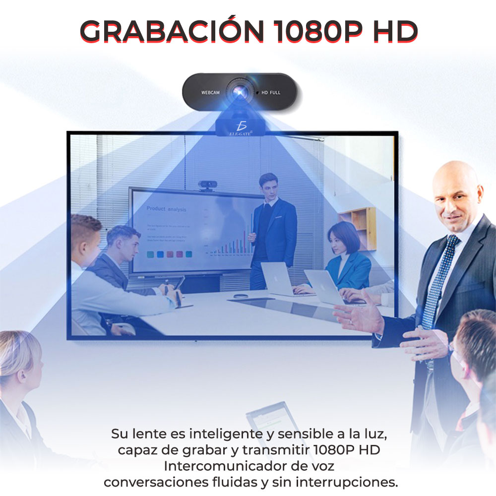 Webcam Usb Para Computadora 1080P HD Con Micrófono