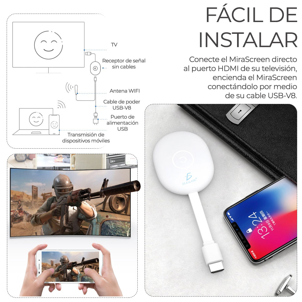 Chromecast Mirascreen Anycast 4K Wifi HDMI Google TV