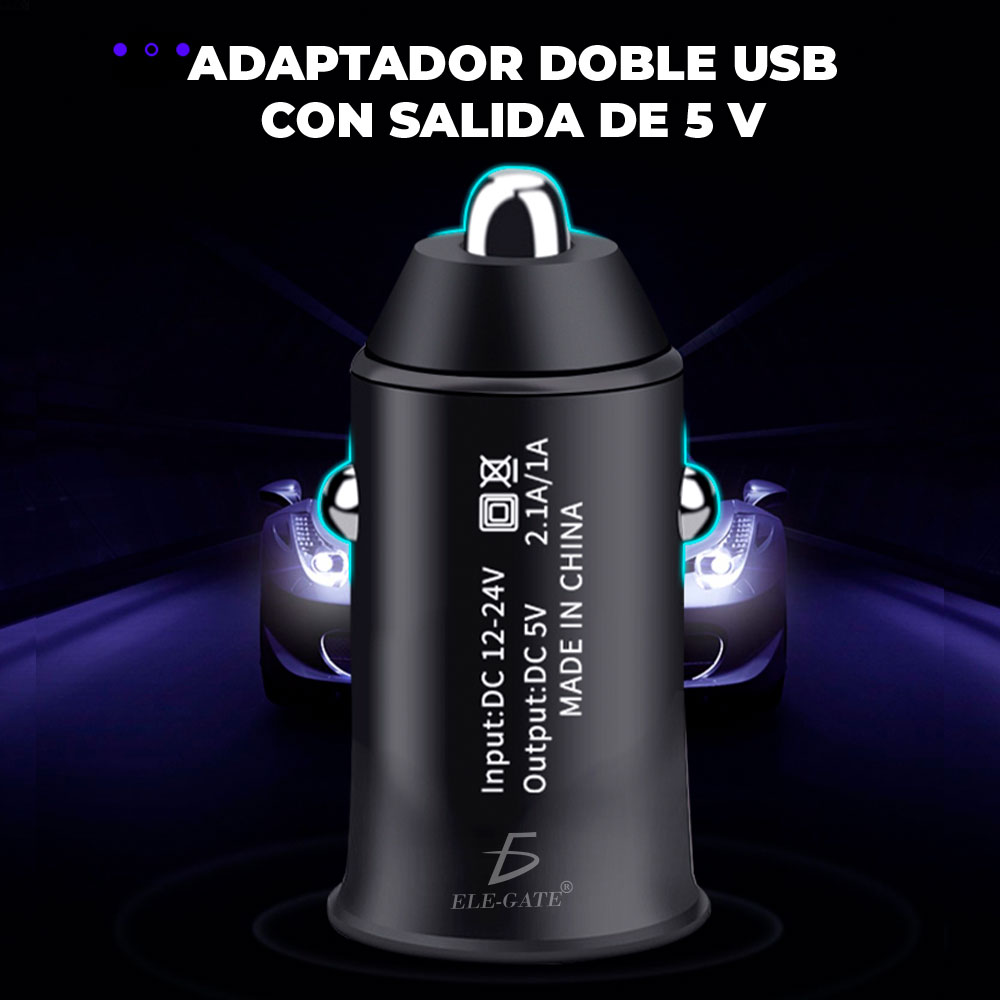 Cargador Rapido De Celular Para Auto Con Usb Dual 3.1a