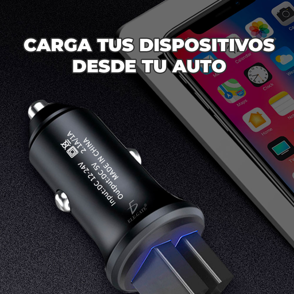 Cargador Rapido De Celular Para Auto Con Usb Dual 3.1a