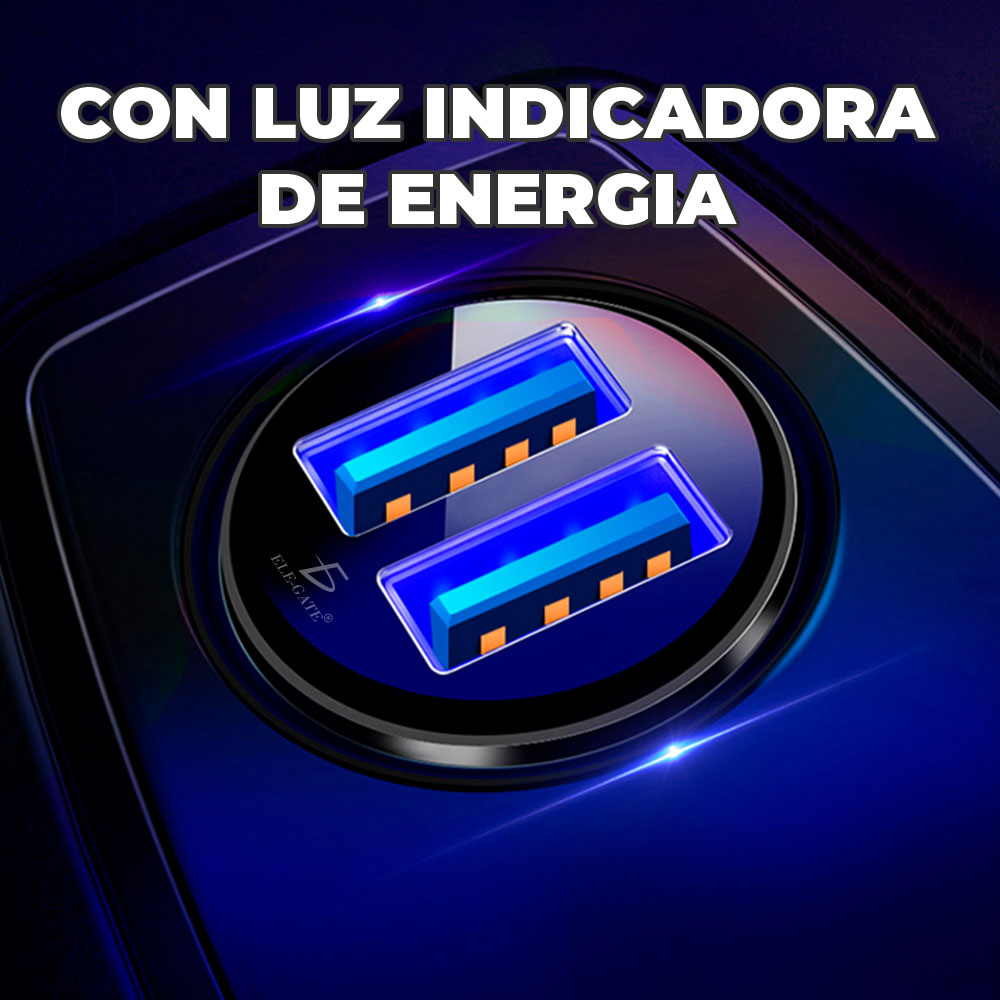 Cargador Rapido De Celular Para Auto Con Usb Dual 3.1a