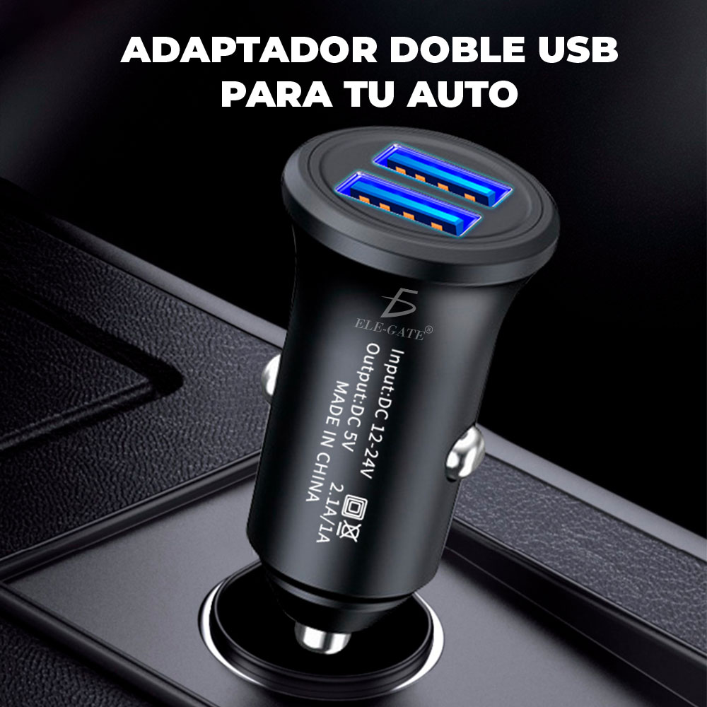 Cargador Rapido De Celular Para Auto Con Usb Dual 3.1a