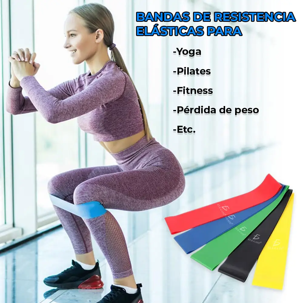 Bandas Elásticas De Resistencia Kit 5 Unidades Ejercicios