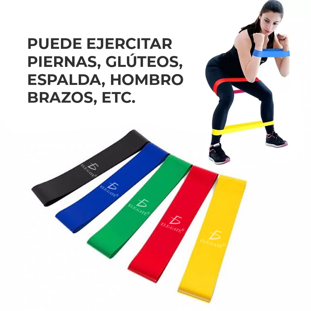 Bandas Elásticas De Resistencia Kit 5 Unidades Ejercicios