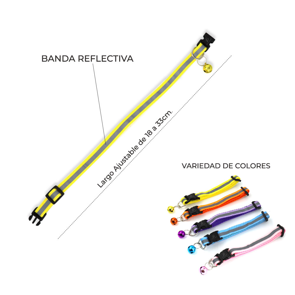 Collar Reflectante De Luz Para Perros Pequeños Y Gatos