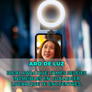 Aro de Luz Led Soporte Celular Recargable