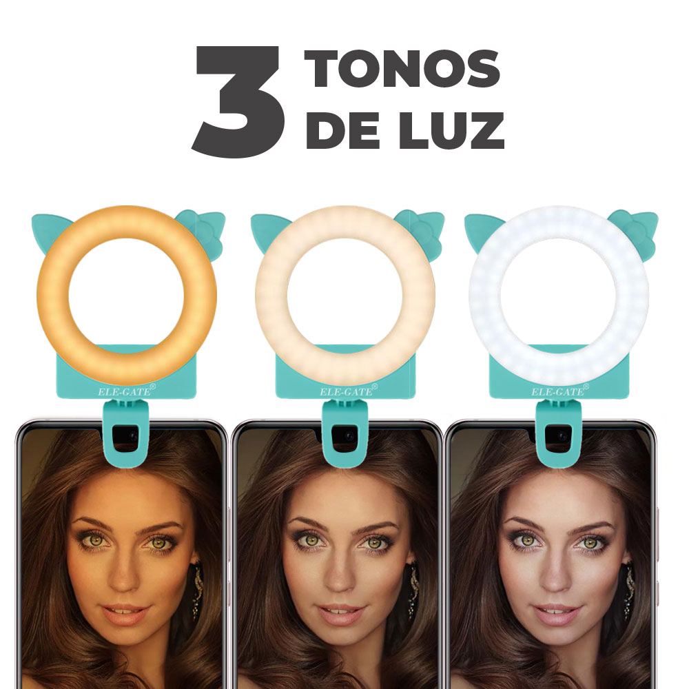 Aro de Luz Led Soporte Celular Recargable