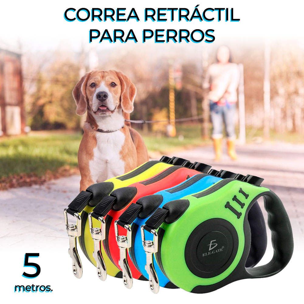 Correa Retráctil Para Perros Y Mascotas Grandes 5Mts
